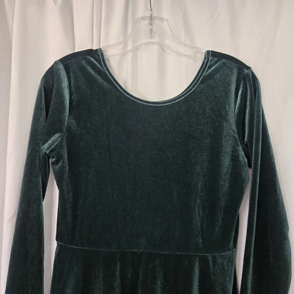 Children’s Place Velvet Spruce Shad Green Holiday Christmas Dress Size 16